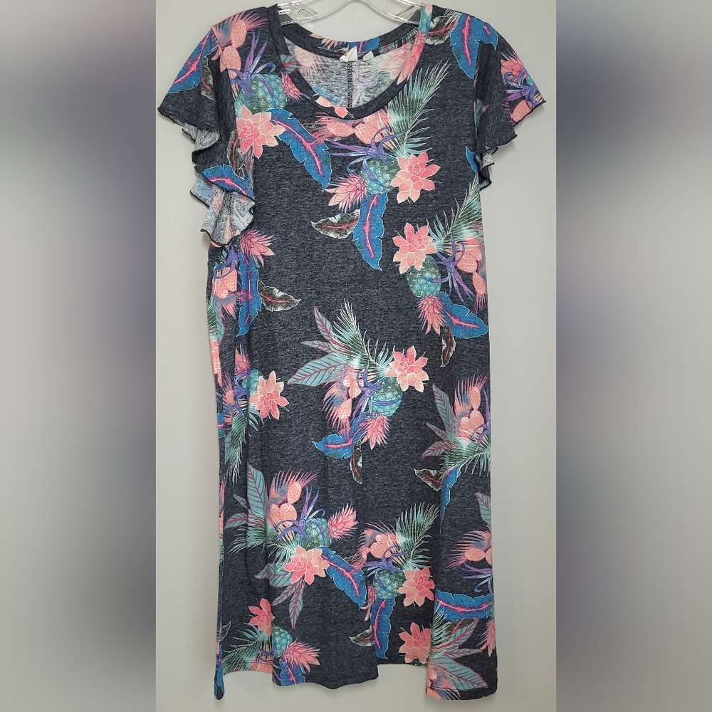 GAP Multicolor Tropical Print Dress XL EUC
